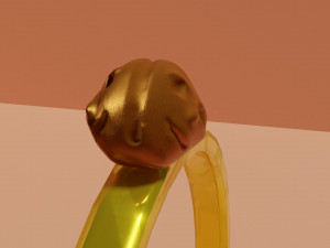 Gold rings with zodiac signs 3D 模型