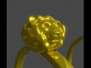 Three gold rings with zodiac signs 3D 모델