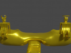 Three gold rings with zodiac signs 3D 모델
