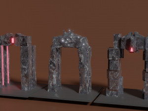 Set of stone arches or magic gates 3D मॉडल