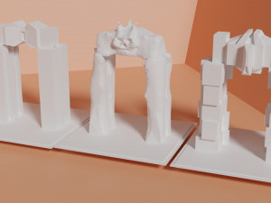 Set of stone arches or magic gates 3D मॉडल