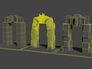 Set of stone arches or magic gates 3D मॉडल