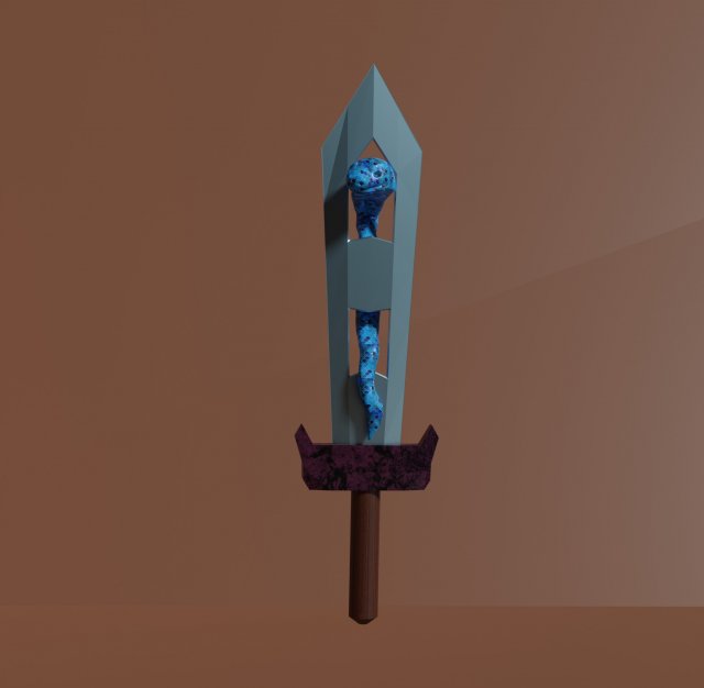 Magical dagger with snake 3D Модель .c4d .max .obj .3ds .fbx .stl .blend 