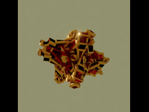 Golden artifact with thick bulges 3D Модель