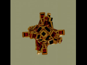 Golden artifact with thick bulges 3D Модель