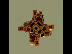 Golden artifact with thick bulges 3D Model