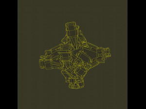 Golden artifact with thick bulges 3D Модель