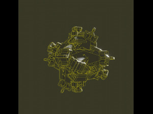 Golden artifact with thick bulges 3D Модель
