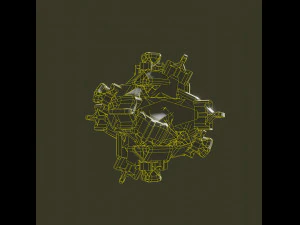 Golden artifact with thick bulges 3D Model