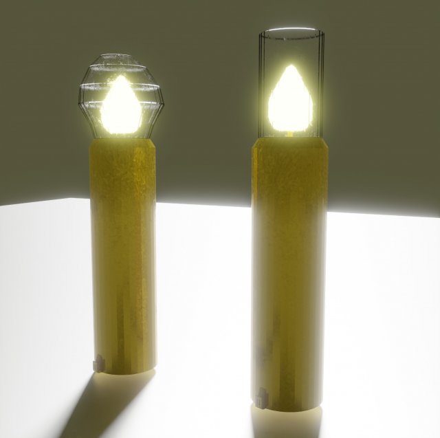 Table lamps in candle style 3D in 3DExport