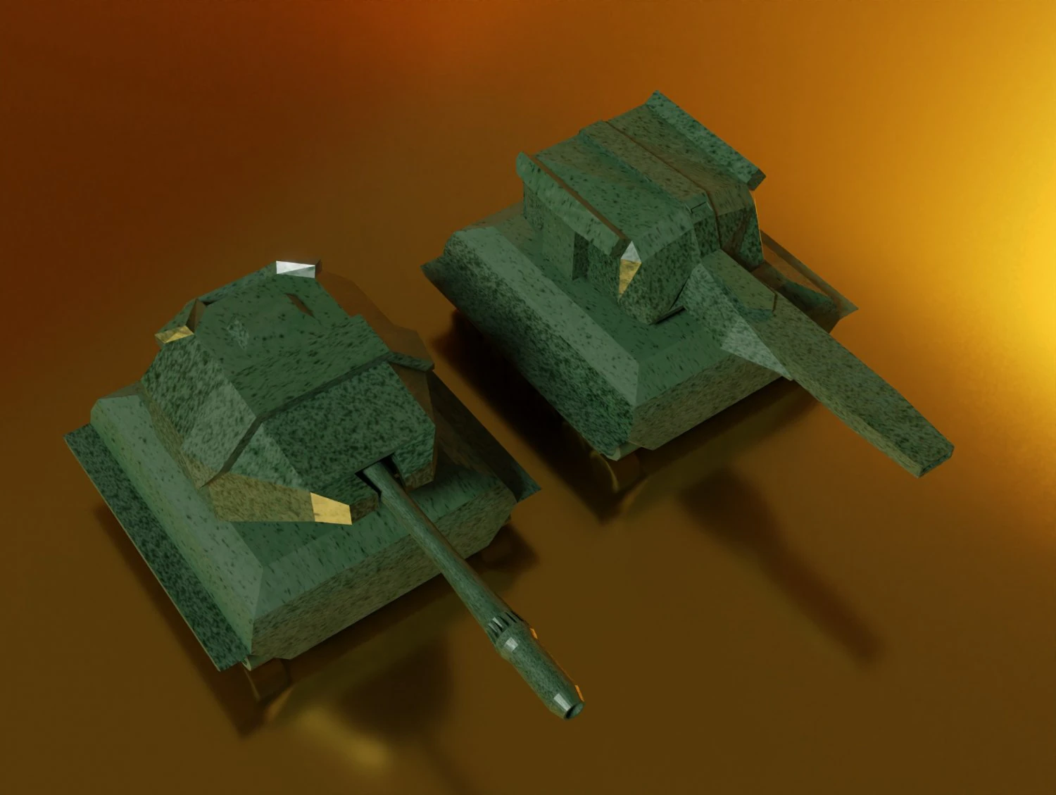 Two toy tanks 3D Model .c4d .max .obj .3ds .fbx .stl .blend 