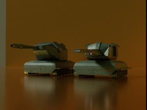 Two toy tanks Model 3D