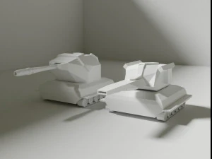 Two toy tanks 3D Model