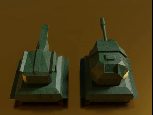 Two toy tanks 3D Model