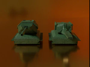 Two toy tanks 3D Model