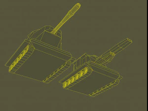 Two toy tanks 3D Model