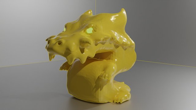 Gold dragon for exterior 3D Model .c4d .max .obj .3ds .fbx .stl .blend 