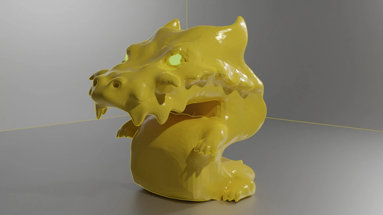 Gold dragon for exterior 3D Model .c4d .max .obj .3ds .fbx .stl .blend