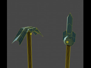 Spear and hoe Model 3D