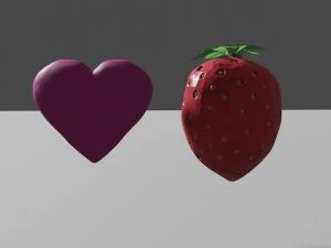 Heart and strawberry 3D Model