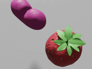 Heart and strawberry 3D Model