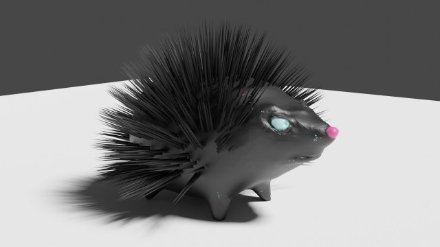 Black night hedgehog Modello 3D .c4d .max .obj .3ds .fbx .stl .blend 