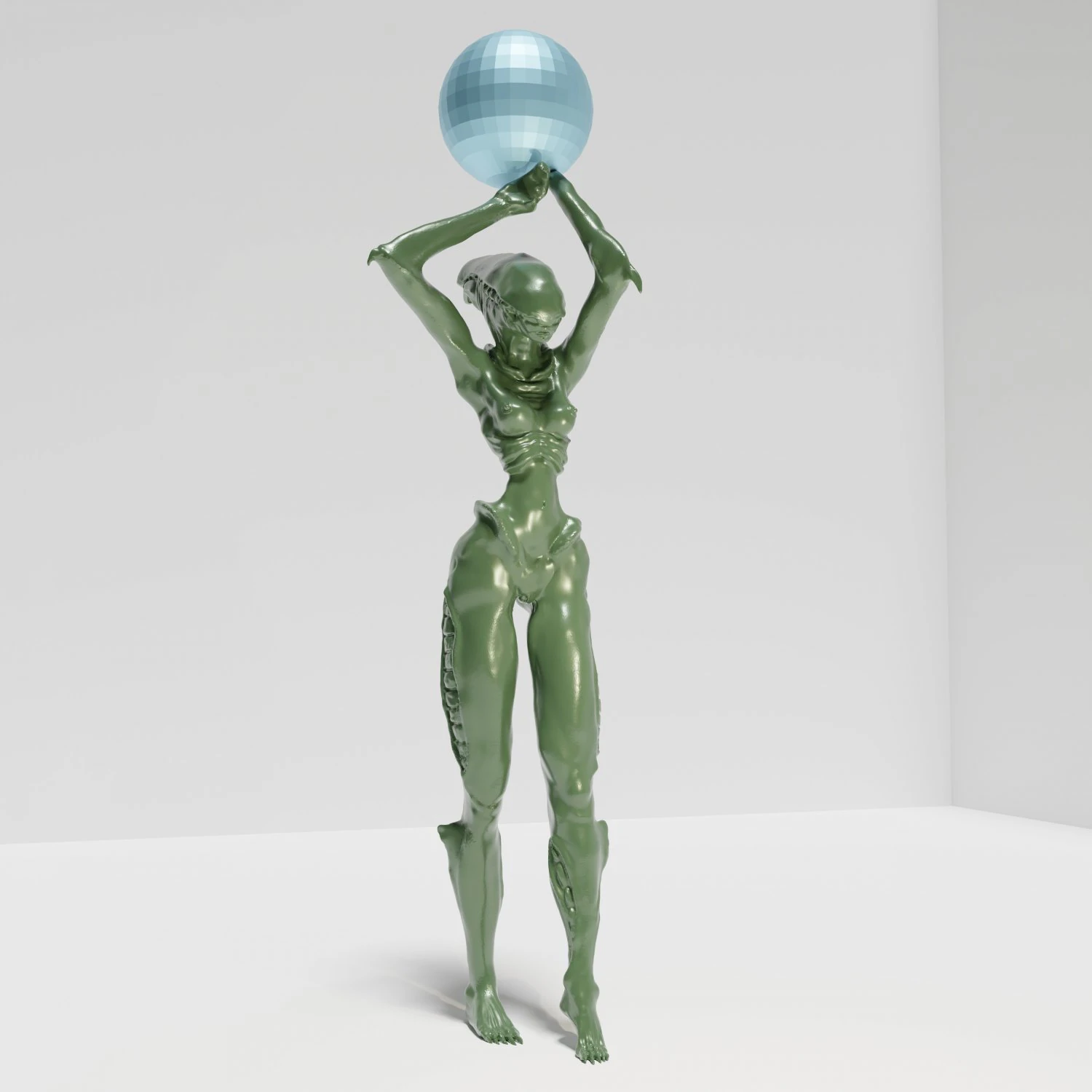 Aliens woman half-breed - mixed genetics 3D Model .c4d .max .obj .3ds .fbx .stl .blend