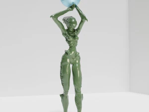 Mulher alienígena mestiça - genética mista Modelo 3D