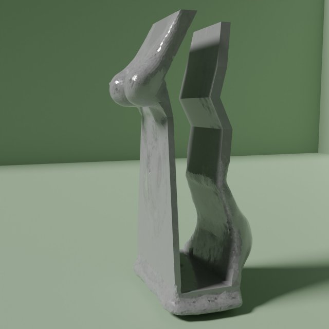 Female Stone Statue or Monument Modello 3D .c4d .max .obj .3ds .fbx .stl .blend 