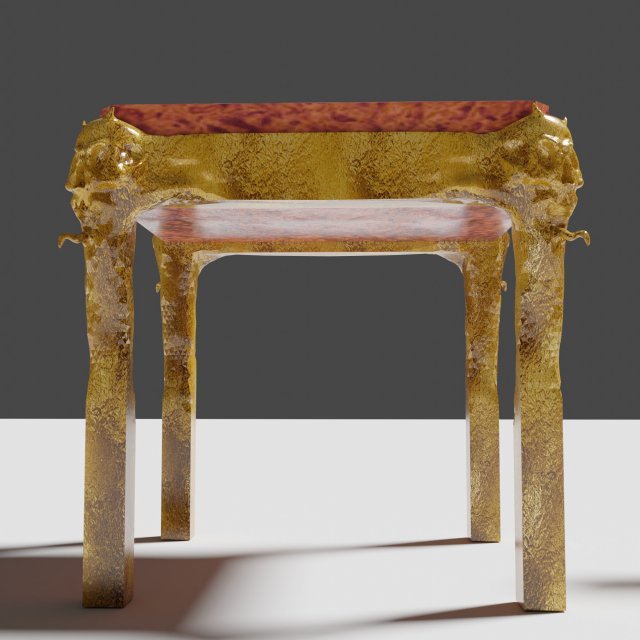 Scary Table With Skulls Legs 3D Model .c4d .max .obj .3ds .fbx .stl .blend 