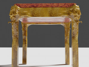 Scary Table With Skulls Legs 3D Model
