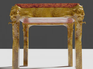 Tavolo Spaventoso Con Gambe Di Teschi Modello 3D