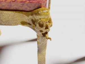 Scary Table With Skulls Legs 3D Model