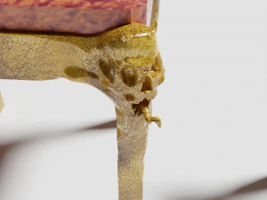 Scary Table With Skulls Legs 3D Model