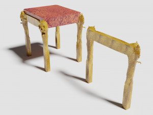 Scary Table With Skulls Legs 3D Model