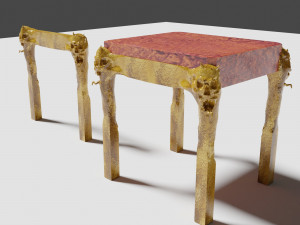Scary Table With Skulls Legs 3D Model