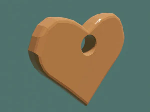 Złote serce z dziurą Model 3D