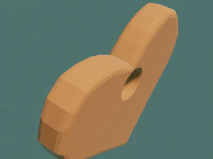 Gold heart with hole 3D Model