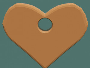 Gold heart with hole 3D मॉडल