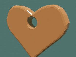 Gold heart with hole 3D मॉडल