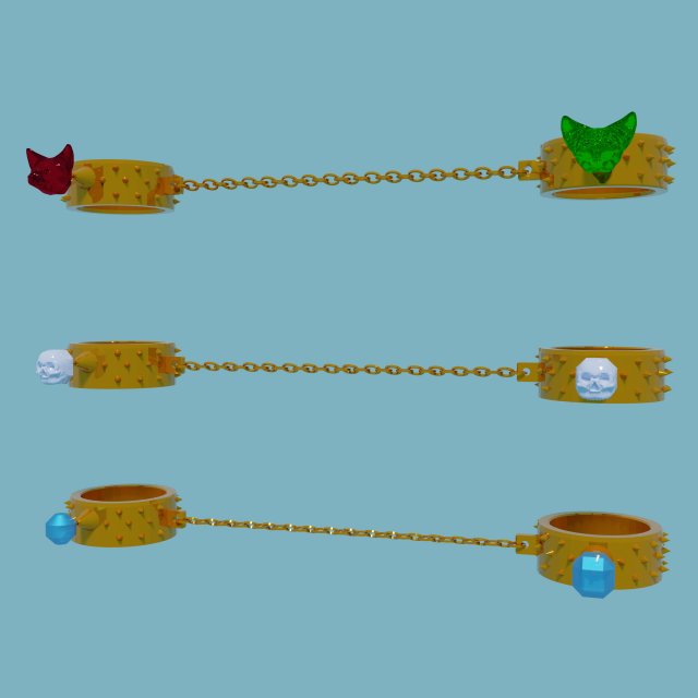 Chains jewelery and rings Modello 3D .c4d .max .obj .3ds .fbx .stl .blend 