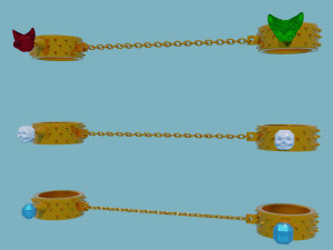Chains jewelery and rings 3D Model