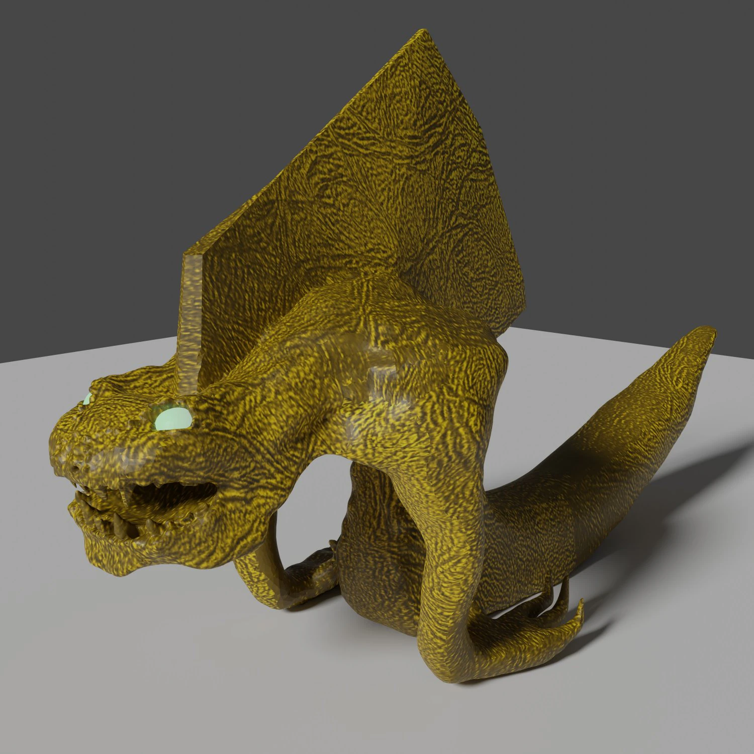Ancient lizard with a long tail and arms 3D Model .c4d .max .obj .3ds .fbx .stl .blend 