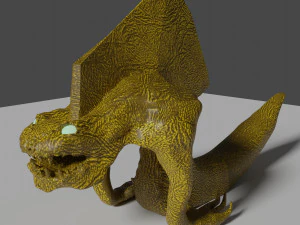 Uzun kuyruğu ve kolları olan antik kertenkele 3D Model