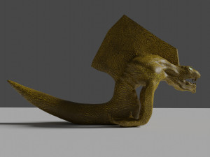 Ancient lizard with a long tail and arms Modelo 3D