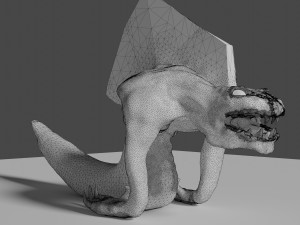 Ancient lizard with a long tail and arms Modelo 3D
