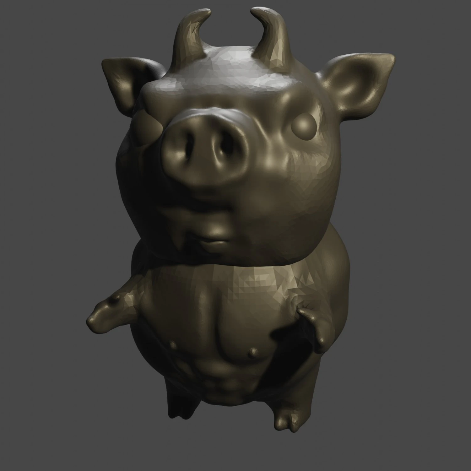 Einfaches d&auml;monisches Schwein 3D Modell .c4d .max .obj .3ds .fbx .stl .blend 