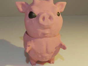 Einfaches d&auml;monisches Schwein 3D Modell