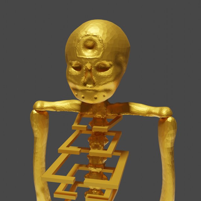 Golden skeleton for game or visual project 3D Модель .c4d .max .obj .3ds .fbx .stl .blend 
