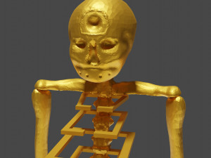 Golden skeleton for game or visual project Modèle 3D